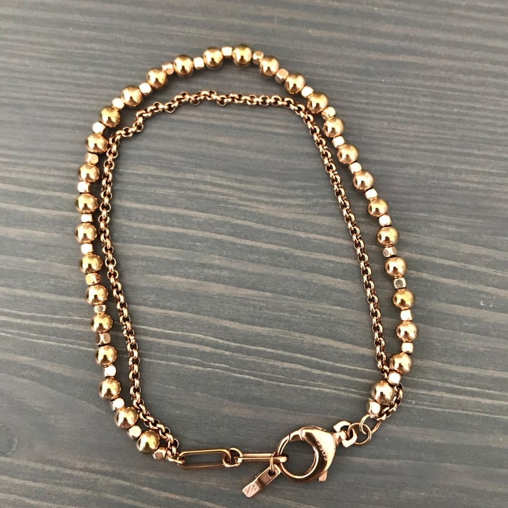 Fossil rose gold double bracelet